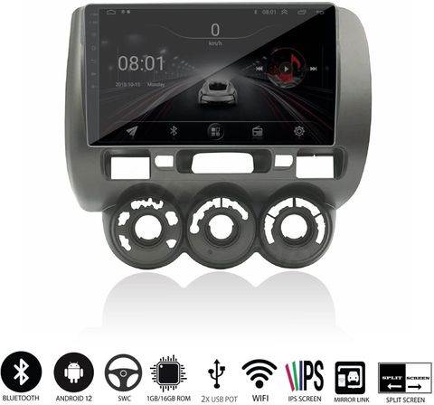 Aksmy Honda City ZX 2004-2008-9 Inch HD Android 12 -Gorilla Glass