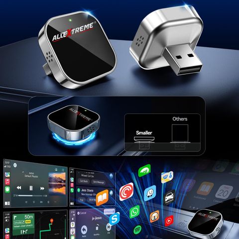 ALLEXTREME 2-in-1 Wireless CarPlay Adapter Convert Wired Android