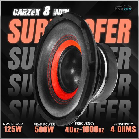 キャメル30m、黒30m、赤10m CARZEX 8 Inch Subwoofer with 150W RMS, 4-ohms with 500W Peak Power