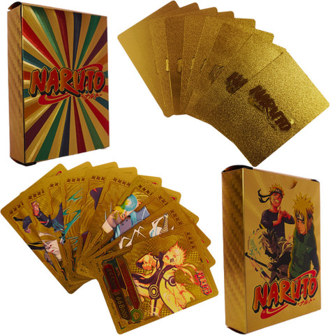 Animex NARUTO GOLD CARDS, Water Proof Plastic Cards Pack of 55