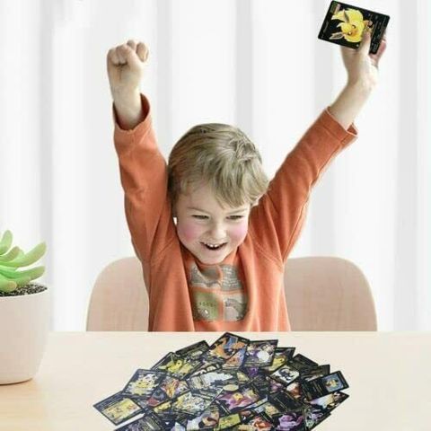 MOONZA Waterproof 55pcs Pokemon Black Foil Card Box V Series Vmax