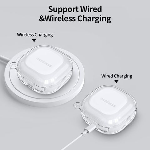 Samsung Galaxy Buds Sounce Portable Silicone Case Cover Scratch-Resistant, Non-Slip Grip, Carabiner Clip Compatible With Keychain For Samsung Galaxy Buds Full