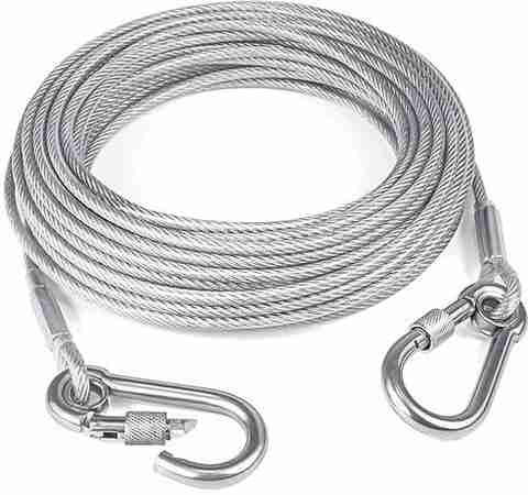 RJD1114 Clothes Drying Rope with Locking Hooks for Balcony & Travel â 5 m Steel Wire Steel Clothesline (5 m) - Image 3
