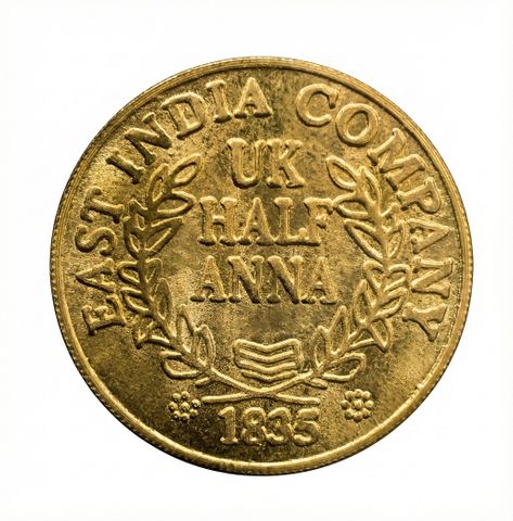 webcart UK Half Anna 1835 Ram, Sita, Laxman & Hanuman Indian Gold