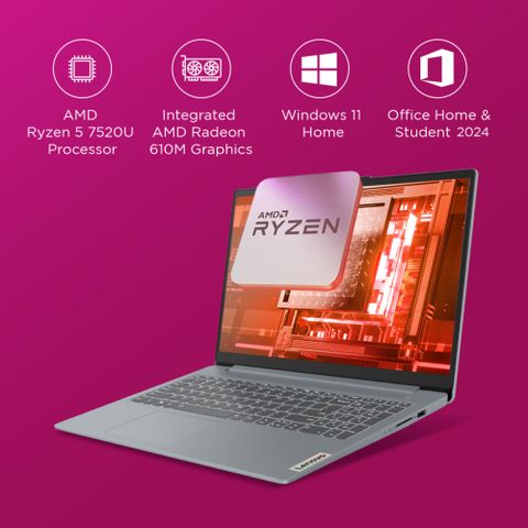 Lenovo IdeaPad Slim 3 with 1Yr ADP AMD Ryzen 5 Quad Core 7520U