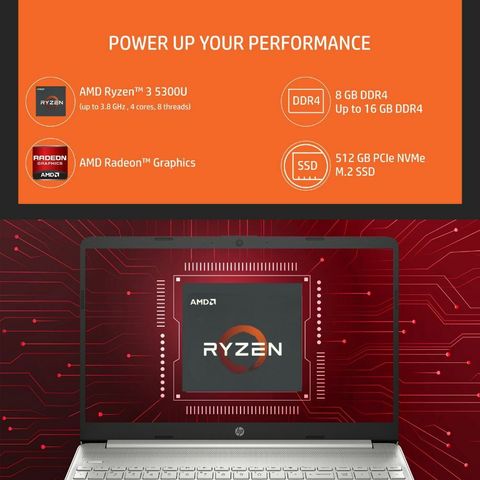 HP Laptop AMD Ryzen 3 Quad Core 5300U - (8 GB/512 GB SSD/Windows