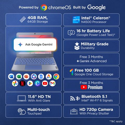 Lenovo Chromebook 11IJL9 Intel Celeron Dual Core N4500 - (4 GB/64