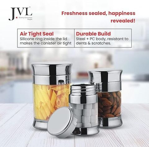 JVL Stainless Steel Stainless Steel Grocery Container - 125 ml