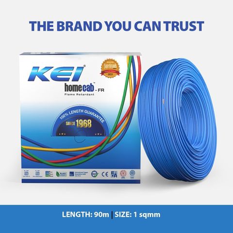 Kyuです KEI ZH-FR PVC 1 sq/mm Blue 90 m Wire Price in India - Buy KEI ZH