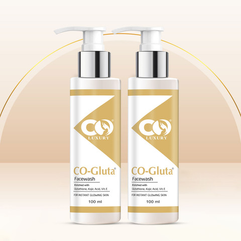 Co Luxury Skin Whitening Facewash with L-Glutathione, Vitamin C & E, and Kojic Acid | Daily Gentle Face Cleanser For Tan Removal, Pigmentation & Uneven Skin Tone