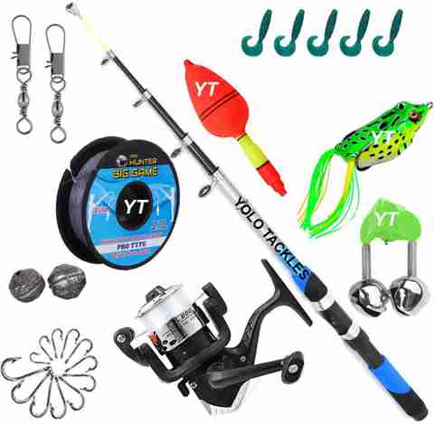 house of common Telescopic Fishing Rod and Reel Set with Frog Lure, - Image 2