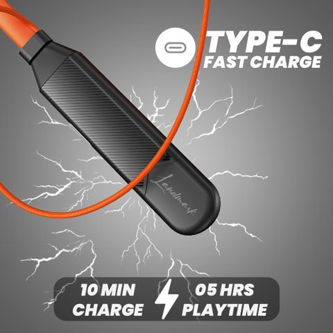 Landmark BH165 Googly Bluetooth Neckband ,Type-C fast charging, 20