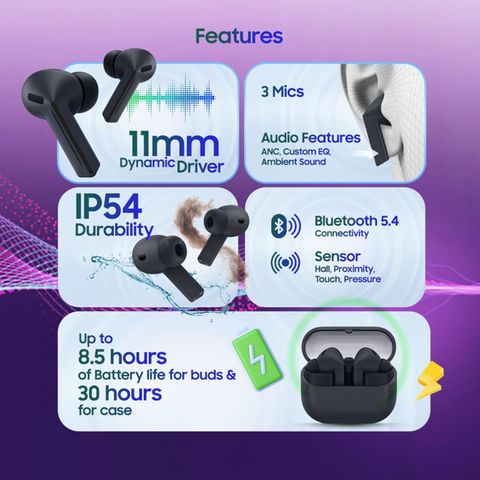 Samsung Galaxy Buds3 FE with Galaxy AI-Black Bluetooth Price in