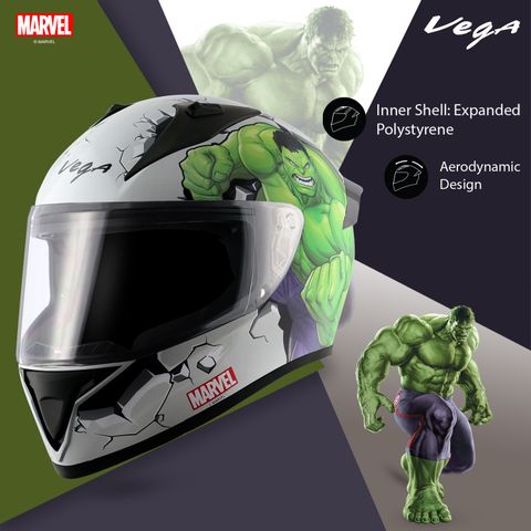 VEGA Bolt Marvel Hulk Motorbike Helmet - Buy VEGA Bolt Marvel Hulk