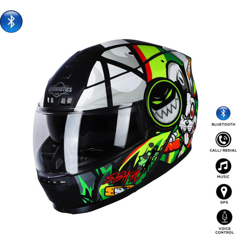 Steelbird Crazy Doe Bluetooth Full Face ISI Certified Helmet for