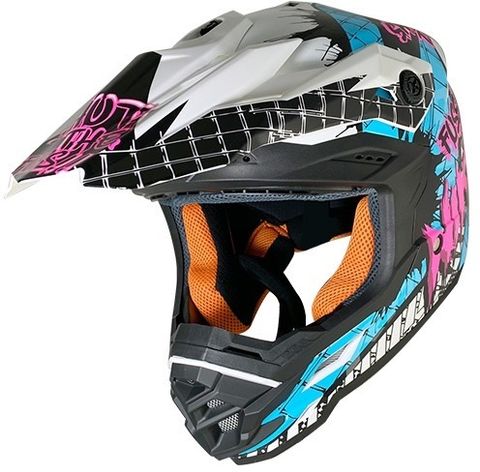 NIKKO N-603 II off Road, ISI Certified White Fuss Motorbike Helmet