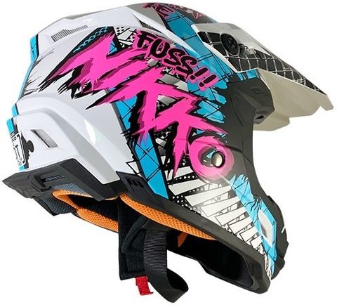 NIKKO N-603 II off Road, ISI Certified White Fuss Motorbike Helmet