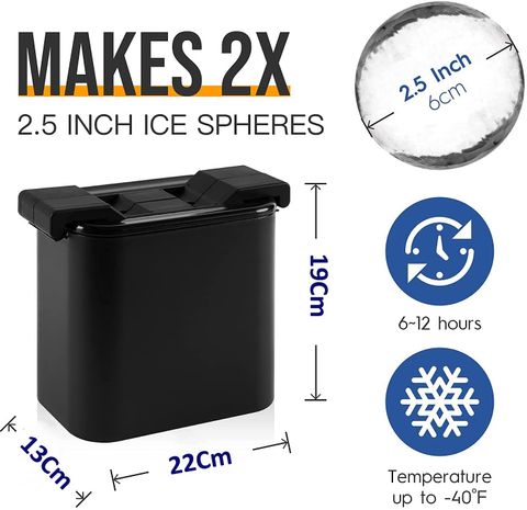 KARP Crystal Clear Ice Ball Maker-2.5 Inch Large Round Clear Ice
