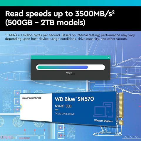 WD Blue™ SN570 M.2 NVMe 500 GB Desktop, Laptop, All in One PC's