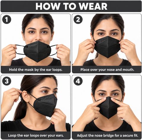 7SHIELD Black N95 Medical Mask High-Performance Healthcare and