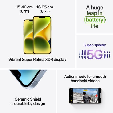 Apple iPhone 14 (Yellow, 128 GB)