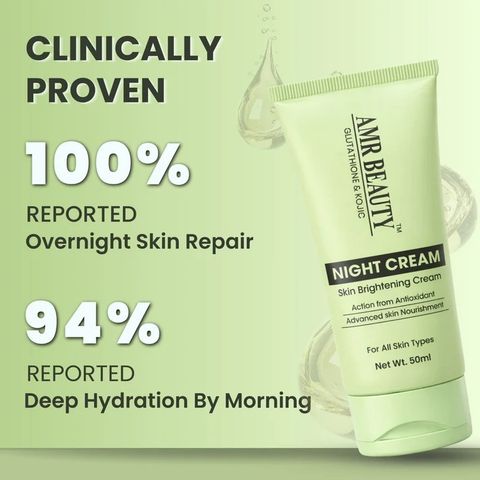 AMR BEAUTY Glutathione Night Cream | Skin Brightening & Nourishing Face Cream - Price in India, Buy AMR BEAUTY Glutathione Night Cream