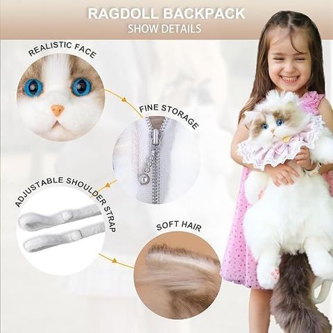 ORVENIX 3D Ragdoll Cat Shape Bag WHITE Pet Crate Price in India