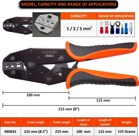 Harden Ratchet Crimping Modular Plug Tool Plier Cable Wire Lug