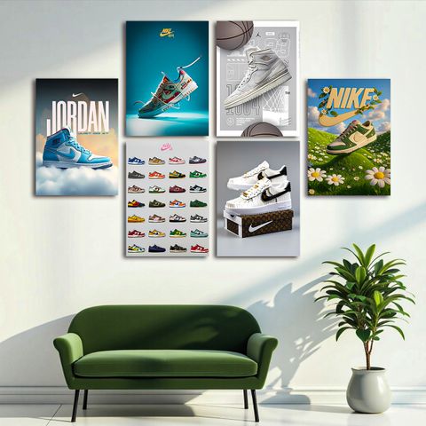 Nike Sneaker Posters Set of 6 | Wall Art for Shoe Lovers