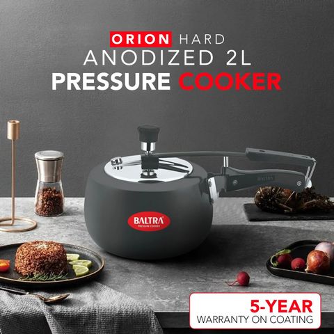 【インド製】BALTRA IH対応 圧力鍋 2L Pressure Cooker Baltra Induction Base Hard Anodised With ISI Mark 2 L Inner Lid
