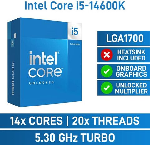 Intel Core i5 14600K (CPU Cooler Fan not Included) 3.5 GHz Upto