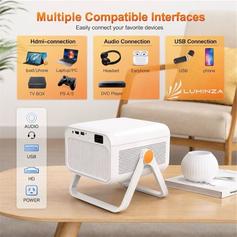 LUMINZA Z8 Smart Android Projector Full HD WiFi Bluetooth Portable