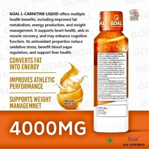 GOAL L-CARNITINE - 4000 MG Pre Workout Price in India - Buy GOAL L-CARNITINE