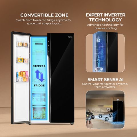 Haier 602 L Frost Free Side by Side 3 Star Convertible