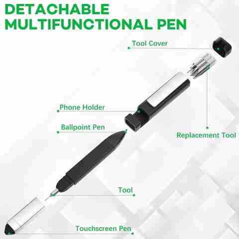 TRUDO 4-in-1 Tech Tool Pen â Stylus, Ballpoint Pen, Phone Holder & Screwdriver Set Standard Screwdriver Set (Pack of 1) - Image 3