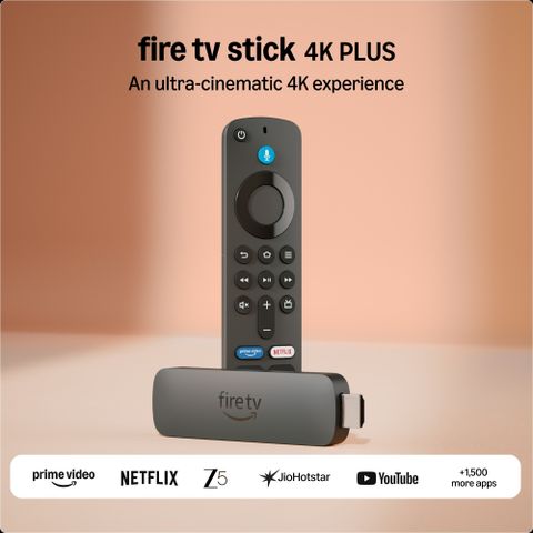 Firetv Stick 4K Plus, smart voice search with Alexa+, Cinematic 4K