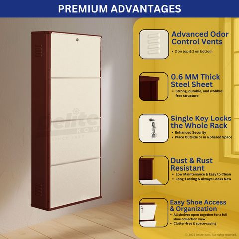 Delite Kom 24 Inch Wide, 8 Shelf | Double Decker | Store 24 Shoe