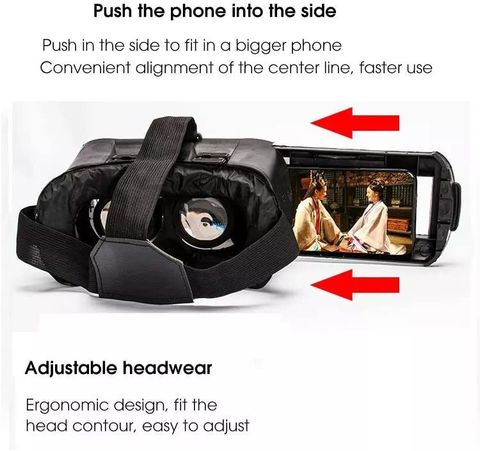 VRWORLD VR Headset 360 Degree 3D Glasses for 4.7–6.5 Inch