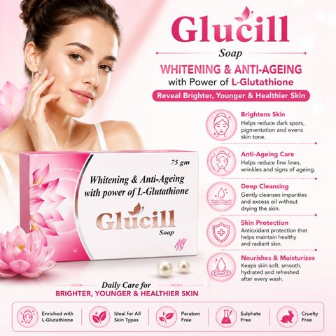 GLUCILL Soap With Vitamin E & C For Antioxidant and Skin-Benefiting Properties