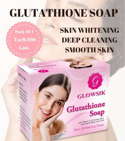 glowsik glutathione Skin Whitening & Glowing Soap With Vitamin C ,Grape Seed 100 Gm Each Sensitive Skin Supplements