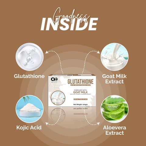 CO Luxury Glutathione Goat Milk Skin Brightening Soap | Kojic Acid,Aloevera Extract - Price in India, Buy CO Luxury Glutathione Goat Milk Skin Brightening Soap