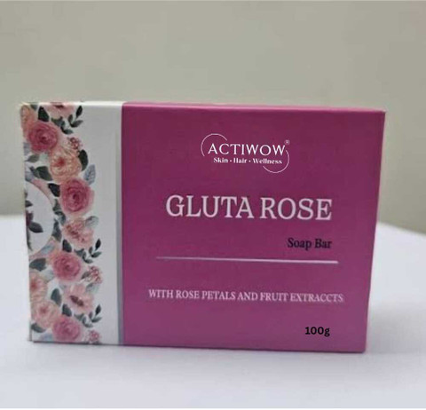 ACTIWOW Gluta Rosa Soap with Glutathione Powder for Skin Glow