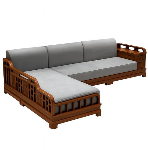 UBOLLO Premium 5 Seater Single Solid Wood Fold Out Sofa Cum Bed (Finish Color - Honey Teak Delivery Condition - Pre-assembled) - Image 8