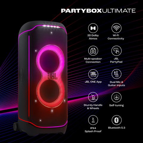 Buy JBL Partybox Ultimate,Dynamic Lightshow,Party pad, Dual Mic