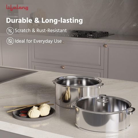 Lifelong Momo Maker 20 cm Stainless Steel Steamer Price in India