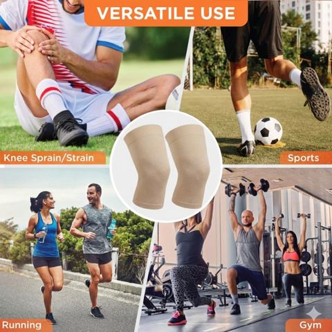 ZODZE Knee Support Cap Pair, Breathable Compression Knee Sleeve