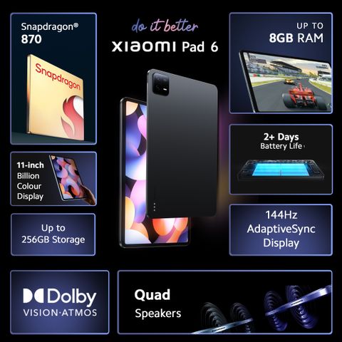 Xiaomi Pad 6 8 GB RAM 256 GB ROM 11.0 inch with Wi-Fi Only