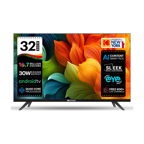 テレビ nawo28 KODAK 9X Series 80 cm (32 inch) HD Ready LED Smart Android TV with