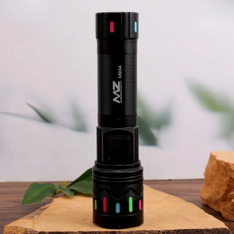 MZ M934 (RECHARGEABLE LED METAL TORCH) Zoomable 100W, 4 Modes