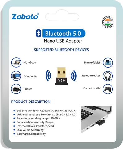 Zabolo Bluetooth 5.0 USB USB Adapter - Zabolo : Flipkart.com
